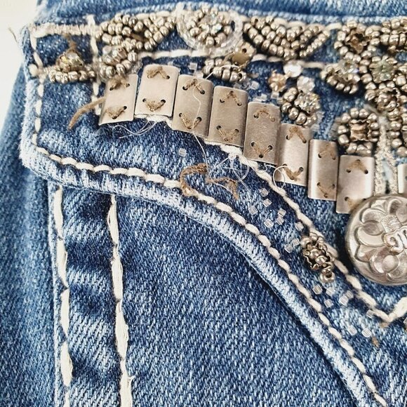 Miss Me Women's Jeans JP4656-6 Signature‎ JP9000B Boot Cut Bling Pockets Sz 29 - Picture 5 of 12